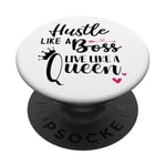 I am the Boss Queen Mom Hustle Like a Boss Live Like a Queen PopSockets PopGrip Adhésif