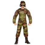 W WIDMANN MILANO Party Fashion - Costume enfant soldat musclé, camouflage, militaire, déguisements de carnaval