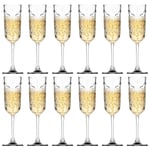 12x 170ml Timeless Glass Champagne Flutes Prosecco Wine Party Glasses Gift Set