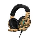 Vybe LED Headset with Camouflage Design for Play Station, Xbox, PC Gaming AUX-in Support Wired Cushioned Headphone with Adjustable Boom Microphone