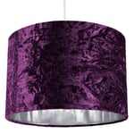 Modern Crushed Velvet Lamp Shade with Shiny Paper Inner