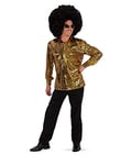 Carnival Toys T-shirt de danse à couleur dorée disco, pour homme (taille unique : M/L dans un sac w/crochet.