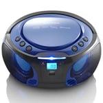 Lenco SCD-550BU bærbar FM-radio CD / MP3 / USB / Bluetooth-spiller® med LED-belysning blå