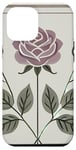 Coque pour iPhone 12 Pro Max Rose florale botanique, style minimaliste, roses d'amour