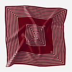 Striped Silk Scarf - Wine Red