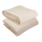 Brackit Lot mixte de toiles naturelles en coton - 7,9 x 0,9 m et 3,7 x 2,7 m - Qualité supérieure - Couverture anti-poussière, feuilles de peinture - Feuilles de peinture pour décoration - Pour