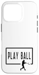 Coque pour iPhone 16 Pro Play Ball Baseball Batter Homerun Funny Game Graphic Dire