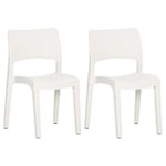 Chaises de jardin lot de 2 Blanc Polypropylène