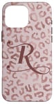 Coque pour iPhone 16 Pro Max Letter R Initial Leopard Rose Pink Cheetah Monogram