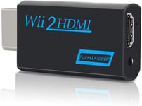 Wii To Hdmi Converter, Convertisseur Adaptateur Vidéo Full Hd 1080p Avec Audio 3,5 Mm Et Sortie Hdmi, Prend En Charge Tous Les Modes D'affichage Wii - Noir