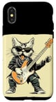 Coque pour iPhone X/XS Guitare à bascule Chat pour guitare électrique Amoureux des animaux