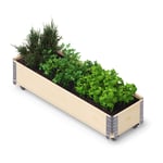 HerbsBox Long - bac à herbes avec roulettes, 120x40 cm, bois naturel - Upyard