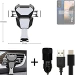  For TCL 40 NXTPAPER Airvent mount + CHARGER holder cradle bracket car clamp