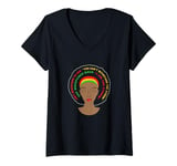 Womens Afro Woman I Am The Storm Black History Month V-Neck T-Shirt