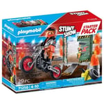 PLAYMOBIL 71256 Starter Pack Cascadeur, Moto Rutilante, Rampe de Feu, 29 piec...