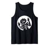 Skeleton Jack O Lantern Funny Halloween Spooky Shadow Tank Top