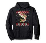 Rainbow Trout Fish Santa Hat Women Kids Ugly Christmas Light Pullover Hoodie