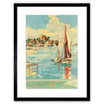 Wee Blue Coo Travel England Maldon British Railways Harbour Sail Boat Framed Wall Art Print