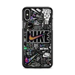 Coque Pour Iphone X / Xs Silicone Tpu Nike Vintage Tigre Paris Noir Strass Swag Luxe Ref 4008