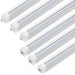 JESLED Tubes Led Fluo 120cm Set Complet Avec Douille, 36w 5000k 5940lm Led Plafonnier Extensible, Couverture Transparente Tubes Led Pour Garage, Atelier, Bureaux, Cave, Pack de 6