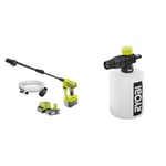 RYOBI - Pistolet Haute Pression sans Fil à Batterie 18V One+ 22 Bars - 182 L - buse 3-en-1 & Buse détergent 750 ML pour Pistolets Haute Pression RAC748