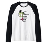 Invader Zim I'm A Perfectly Normal Human Worm Baby Raglan Baseball Tee