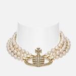 Vivienne Westwood Bas Relief Gold-Tone and Faux Pearl Choker