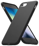 Ringke Air-S Compatible with iPhone SE 5G (3rd Gen, 2022) 4.7-Inch, iPhone SE 2020, iPhone 8/7 Case, Silicone Type Shockproof Flexible Matte TPU Phone Cover - Black