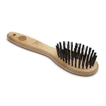 Mikki Brosse en Bambou avec Soies Douces Adaptée aux Pelages Courts à Mi-Longs Petit 1 Unité, Taille S, marron