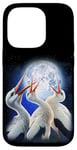 iPhone 14 Pro 3 Storks Howling At The Moon Funny Stork Bird Lover Birder Case