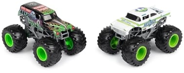 Monster Jam - Pack de 2 Véhicules Die Cast 1:64 - Véhicules Authentiques Monster Trucks Officiels À Collectionner Echelle 1:64 - Jouet Enfant 3 Ans et + - Modèle Aléatoire