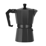 LQKYWNA Octagonal Coffee Pot Aluminum Moka Mocha Espresso Pot Coffee Maker for Kitchen home office (3 Cups/6 Cups) (150ml,black)