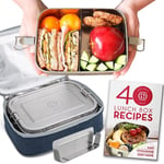 Country Trading Co. Stainless Steel Lunch Box with Bag | Removable Bento Divide