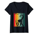 Womens Capuchin Design for a Capuchin Monkey fan V-Neck T-Shirt