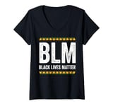 Womens Black Lives Matter BLM Empowerment African American Pride V-Neck T-Shirt