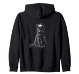 Funny Feline with Crown for a Royal Style Zip Hoodie