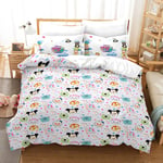 NICHIYOBI Disney Tsum Tsum Duvet Cover Bedding Set - Duvet Cover and Pillowcase, Microfibre, 3D Digital Print, Three-Piece Bed Linen (13.Single 135 x 200 cm)