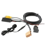 12V MMI 2G Bil Bluetooth AUX-kabeladapter Musik Ljud Mikrofon för A6 A8 2006-2008 J523 Endast för AV1 AV {db} black