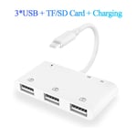 Adaptateur De Caméra Usb 3 Pour Iphone 14/13/12/Ipad,Otg Femelle Tf/Sd,Carte Avec Port De Charge Plug And Play - Type 3xusb Sd Tf Chg