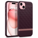 Caseology Parallax Mag Compatible with iPhone 15 Case [Magnetic] [Military Grade Drop Protection] with Side Grip Patterns iPhone 15 Case - Burgundy