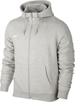 NIKE Men Team Club Full Zip Hoodie - Grey Heather/Grey Heather/White/White, XL