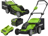 Greenworks 2504707Ub, Skjutgräsklippare, 41 Cm, 2,5 Cm, 8 Cm, 50 L, 90,3 Db