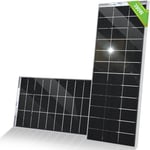 2pcs Panneau Solaire Bifacial 18v 195w, Panneaux Solaires 390w Double Face Mono Pour Charger Batterie, Balcon, Terrasse, Camping-Car, Jardin, Bateau, Rv Et La Maison