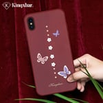 Kingxbar Butterfly Case (iPhone Xs) - hårda skal - bling - Vinröd