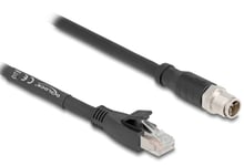 Delock M12 Kabel X-Kodiert 8 Pin Stecker Zu Rj45 Stecker Cat.5E S/Ftp Flexibel 2 M Schwarz