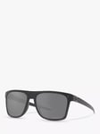 Oakley OO9100 Men's Leffingwell Prizm Polarised Rectangular Sunglasses, Matte Black Ink/Grey