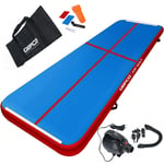 Gepco 3M Tapis de Gymnastique Air Track Matte Tumbling Gonflable Bleu Rouge