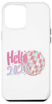 iPhone 12 Pro Max Hello 2025 Retro Festive New Year Disco Ball Celebration Case