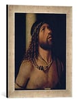 Kunst für Alle 'Encadré Image de Antonello de Saliba Christ à la Colonne Marter en Pression dans Le Cadre de Photos, 30 x 40 cm Fait Main de qualité, Argent Raya