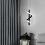 Modern hängande taklampa LED spiralformad hängande lampa 1M justerbar ljuskrona kallvitt ljus svart